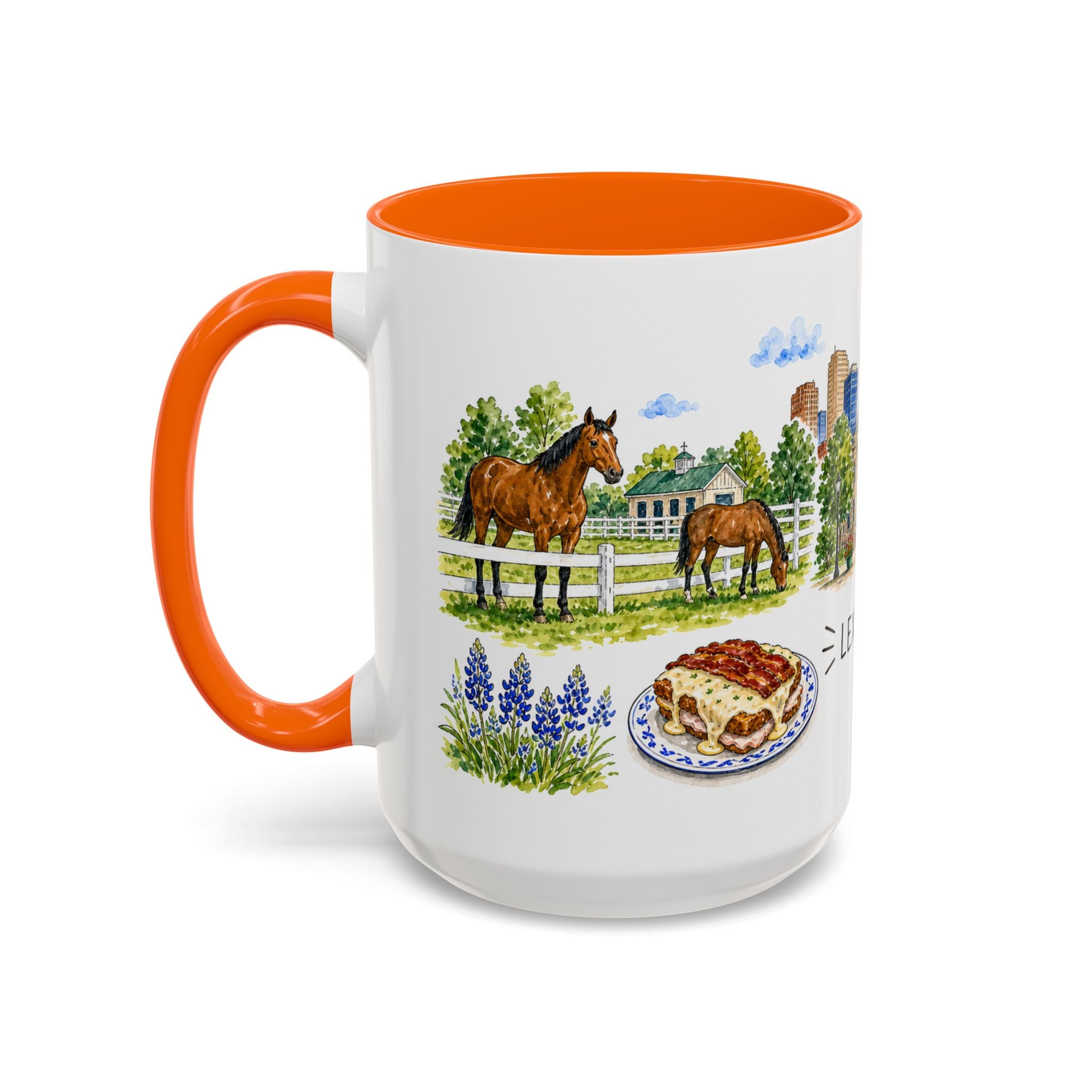 Lexington Illustrated Travel Mug | City Souvenir Accent Coffee Mug | 11oz 15oz Ceramic Cup