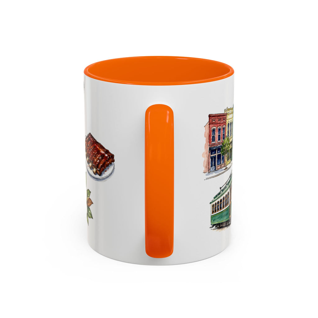 Memphis Illustrated Travel Mug | City Souvenir Accent Coffee Mug | 11oz 15oz Ceramic Cup
