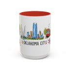 Oklahoma City Illustrated Travel Mug | City Souvenir Accent Coffee Mug | 11oz 15oz Ceramic Cup