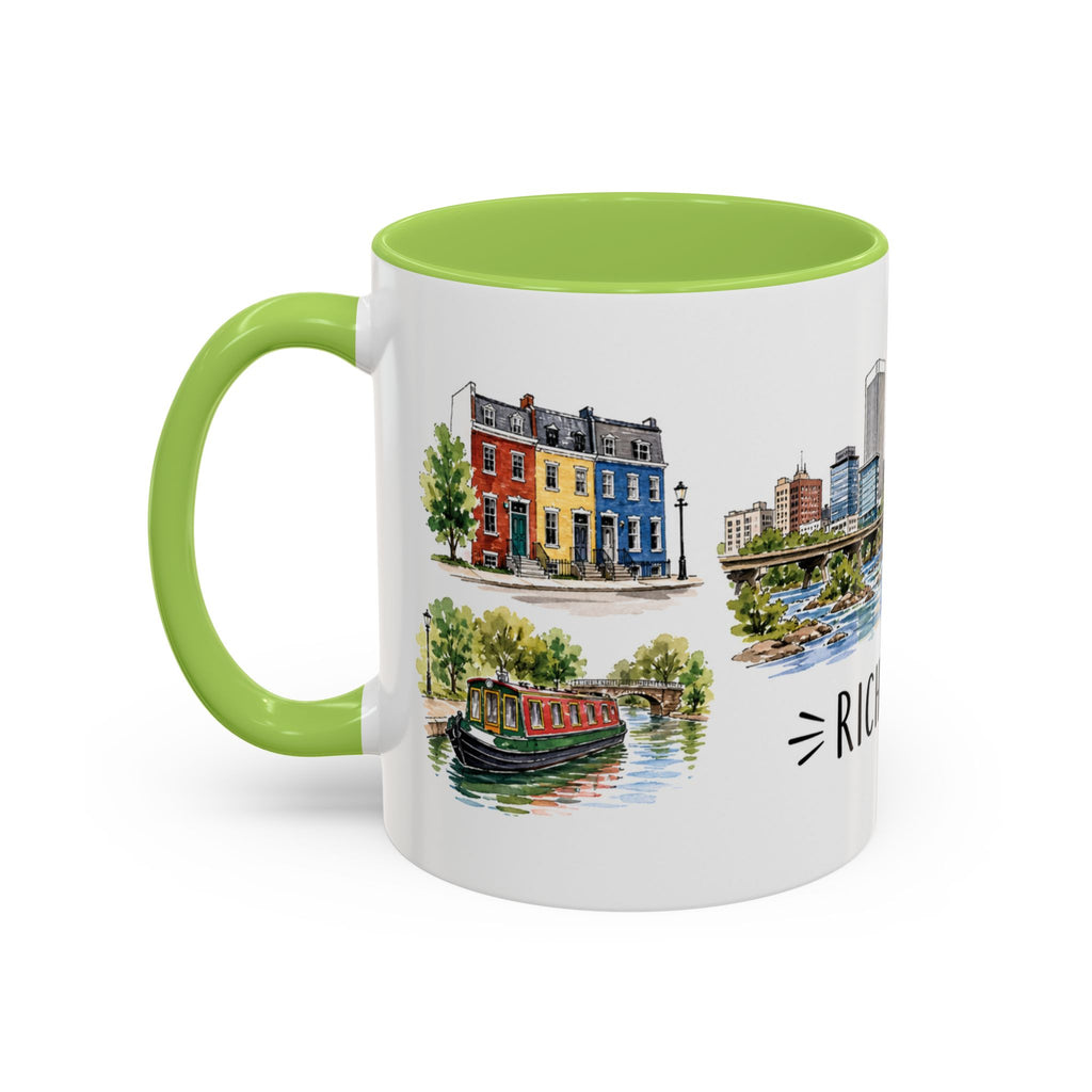 Richmond Illustrated Travel Mug | City Souvenir Accent Coffee Mug | 11oz 15oz Ceramic Cup