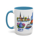Hamburg Illustrated Travel Mug | City Souvenir Accent Coffee Mug | 11oz 15oz Ceramic Cup