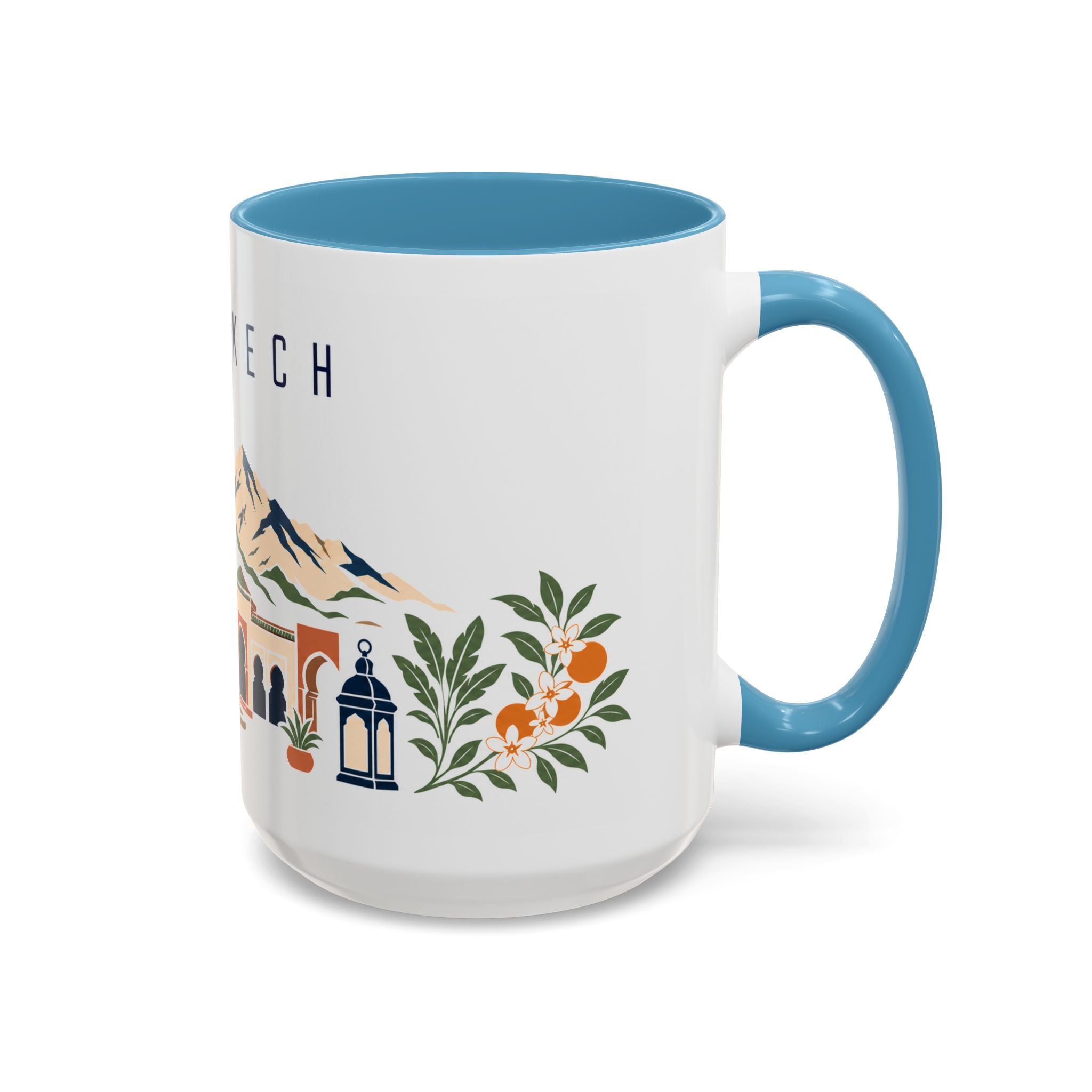 Marrakech Coffee Mug | Morocco Travel Souvenir | Porcelain Decal City Gift | 11oz 15oz Accent Mug