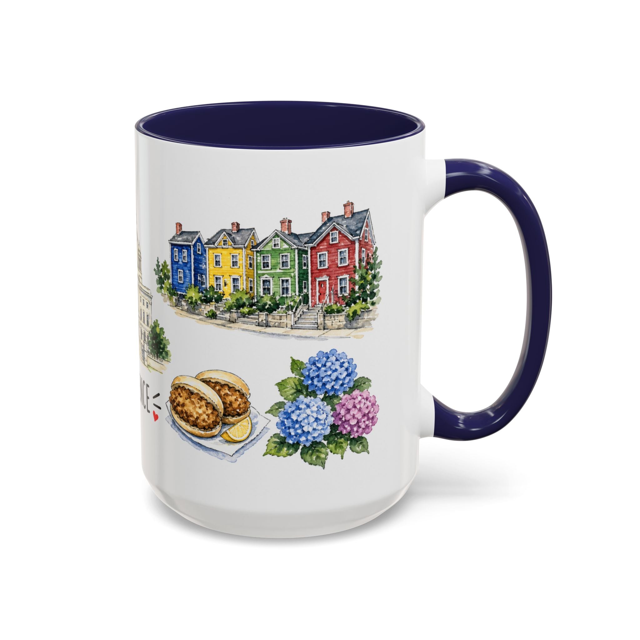 Providence Illustrated Travel Mug | City Souvenir Accent Coffee Mug | 11oz 15oz Ceramic Cup