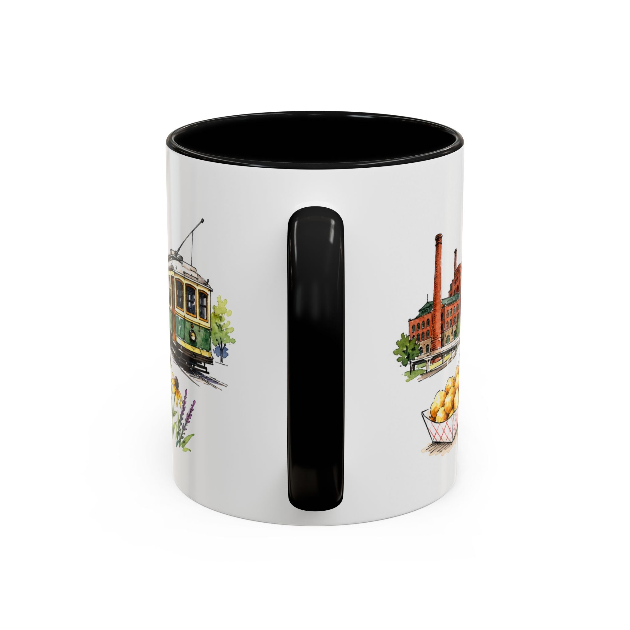 Milwaukee Illustrated Travel Mug | City Souvenir Accent Coffee Mug | 11oz 15oz Ceramic Cup