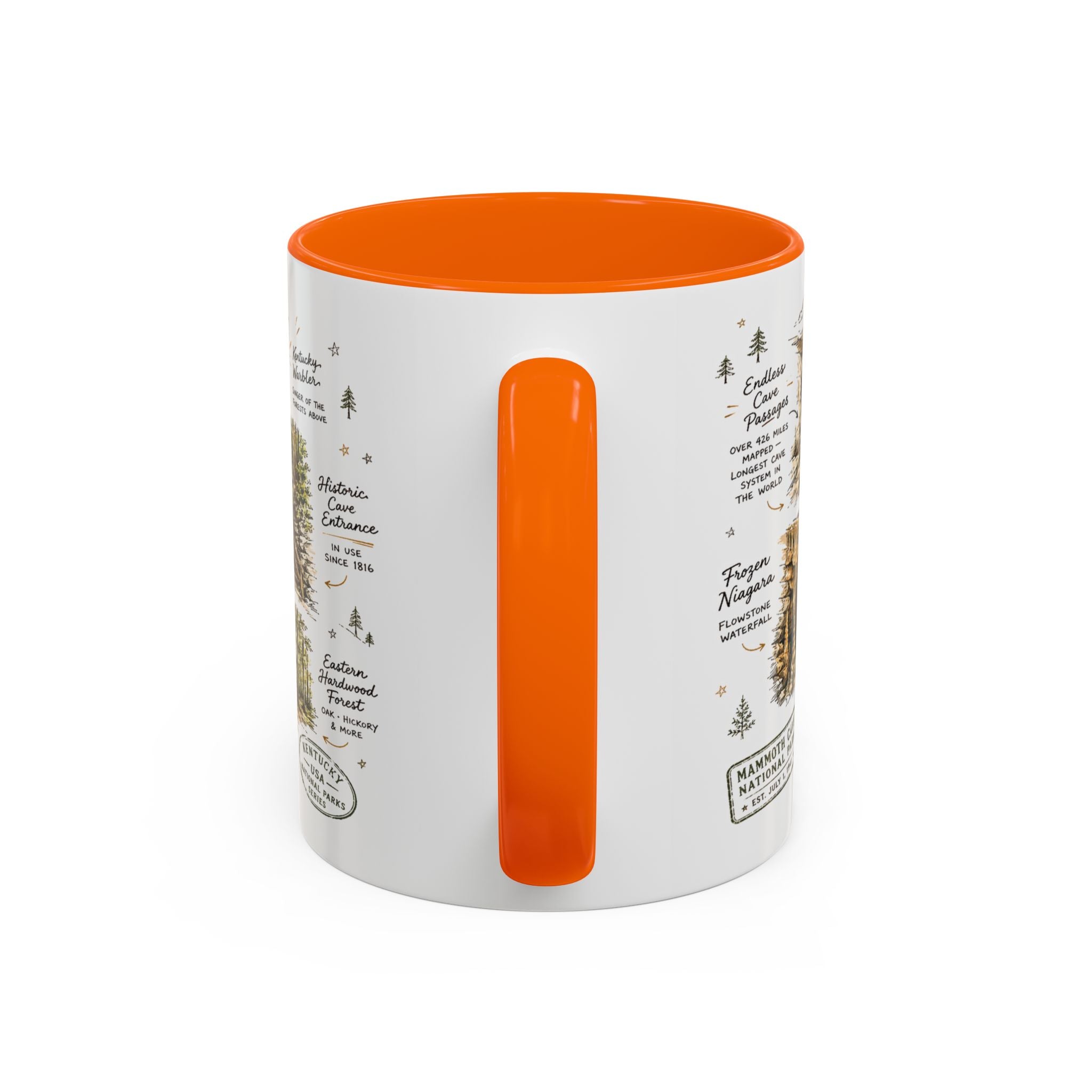 Mammoth Cave National Park Coffee Mug | Kentucky Cave Exploration Hiking Gift | Accent Color Ceramic 11oz 15oz