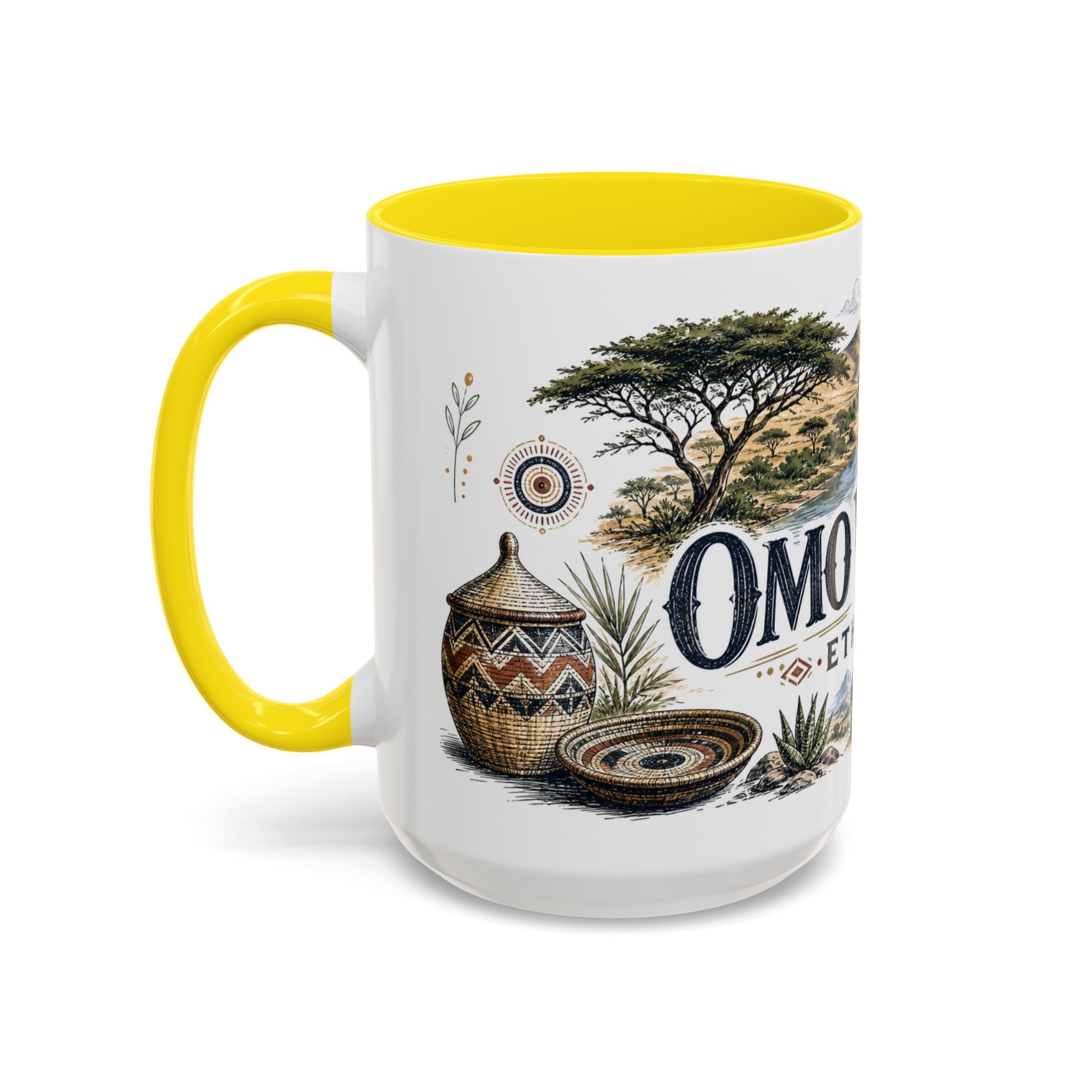 Omo Valley Mug, Ethiopia Travel Souvenir, Bucket List Gift, Accent Ceramic Coffee Mug 11oz 15oz