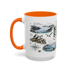 Kenai Fjords National Park Coffee Mug | Alaska Coastal Wildlife Hiking Gift | Accent Color Ceramic 11oz 15oz