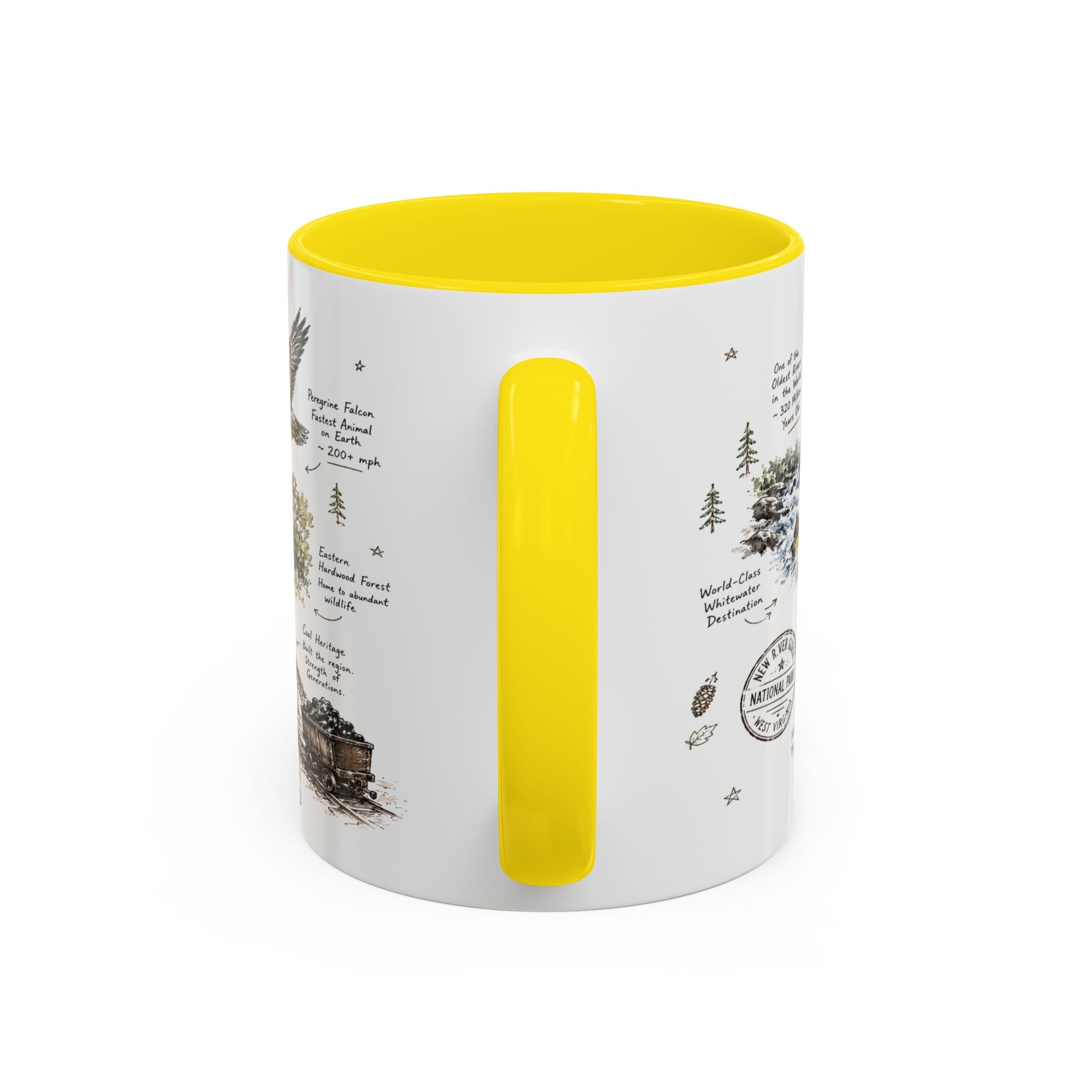 New River Gorge National Park Coffee Mug | West Virginia River Canyon Climbing Gift | Accent Color Ceramic 11oz 15oz