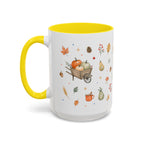 Thanksgiving Mug | Country Harvest Watercolor Gift | Pumpkin Scarecrow Accent Cup 11oz 15oz