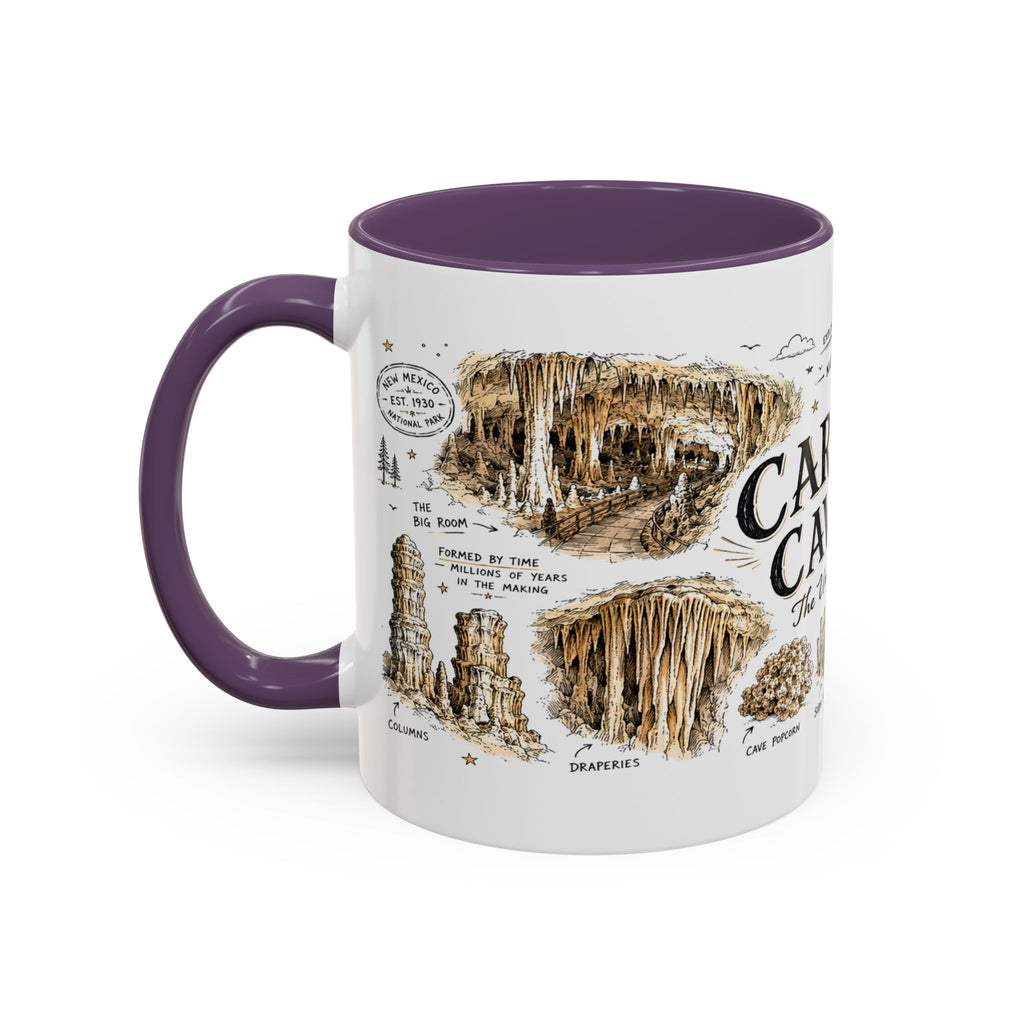 Carlsbad Caverns National Park Coffee Mug | New Mexico Cave Exploration Bat Gift | Accent Color Ceramic 11oz 15oz