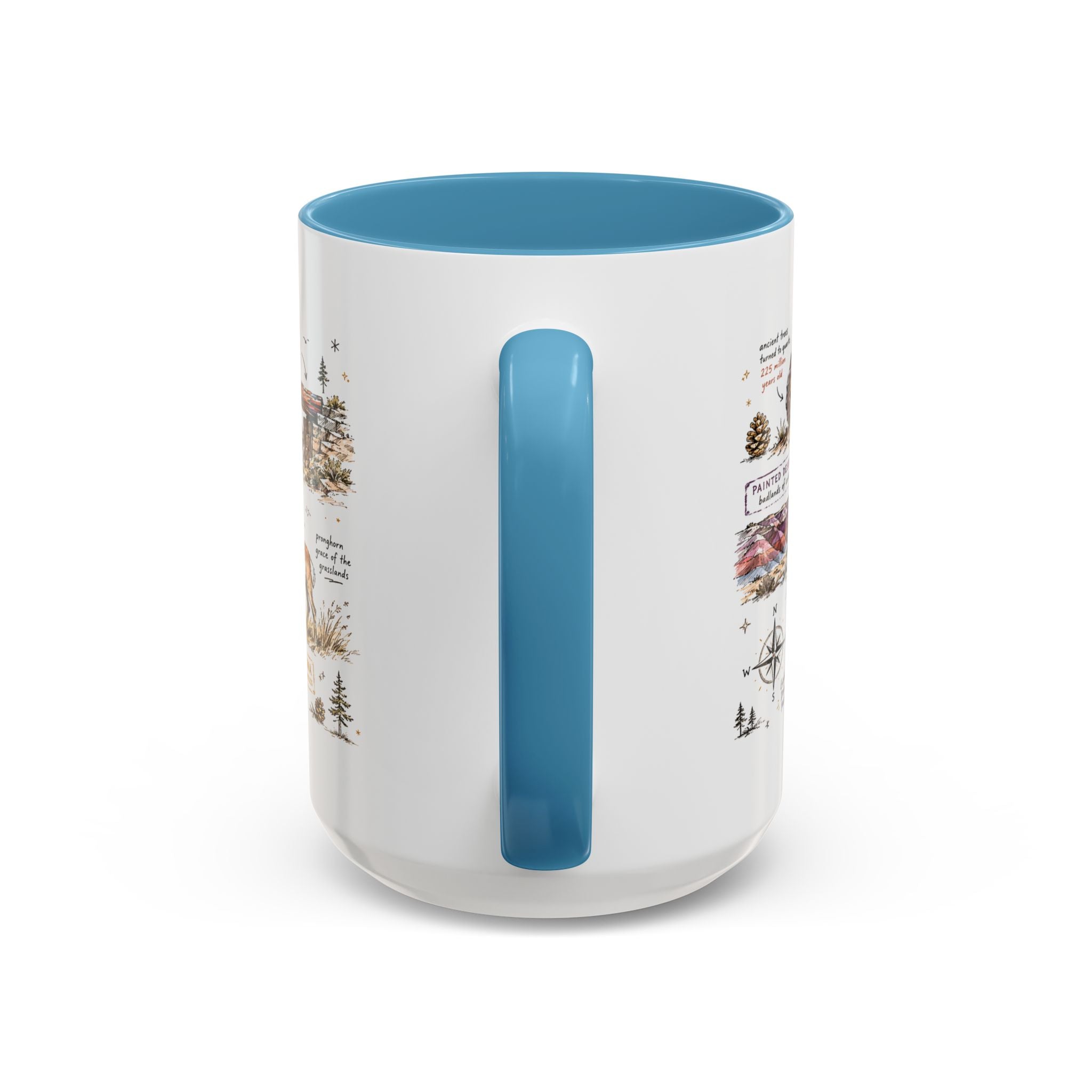 Petrified Forest National Park Coffee Mug | Arizona Painted Desert Fossil Gift | Accent Color Ceramic 11oz 15oz