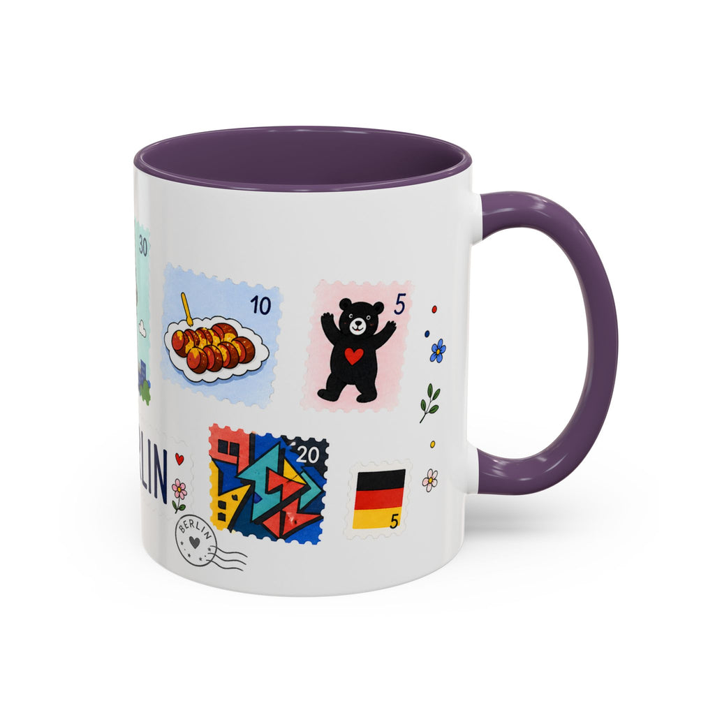 Berlin Coffee Mug | Postage Stamp Collage Mug | Travel Souvenir Accent Cup 11oz 15oz