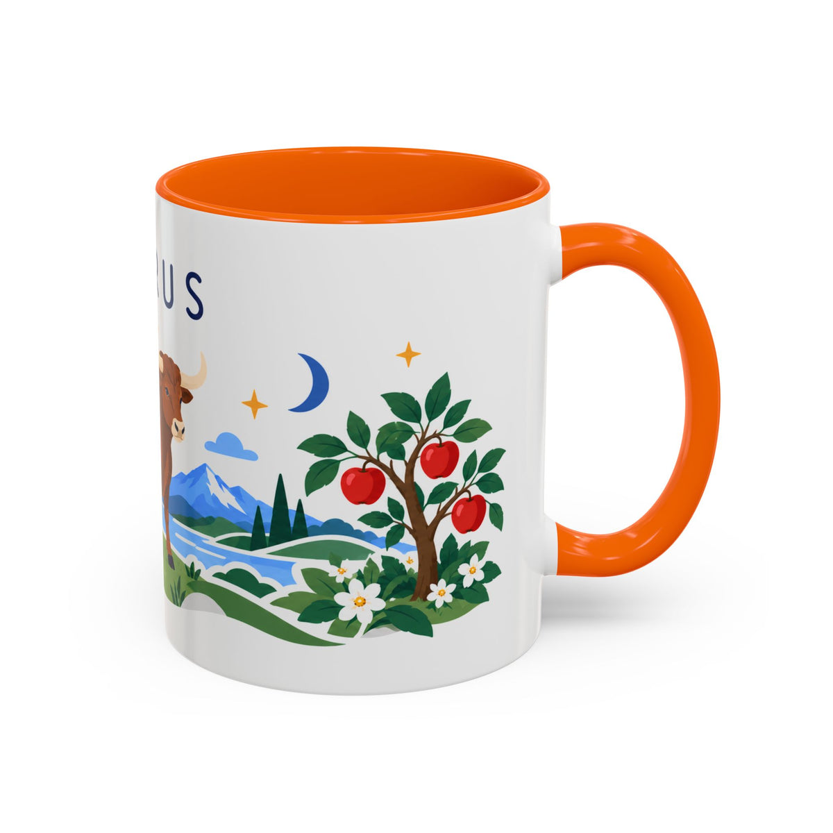 Taurus Zodiac Coffee Mug | Bull and Rose Design | Astrology Birthday Gift | 11 oz 15 oz Ceramic Accent Mug