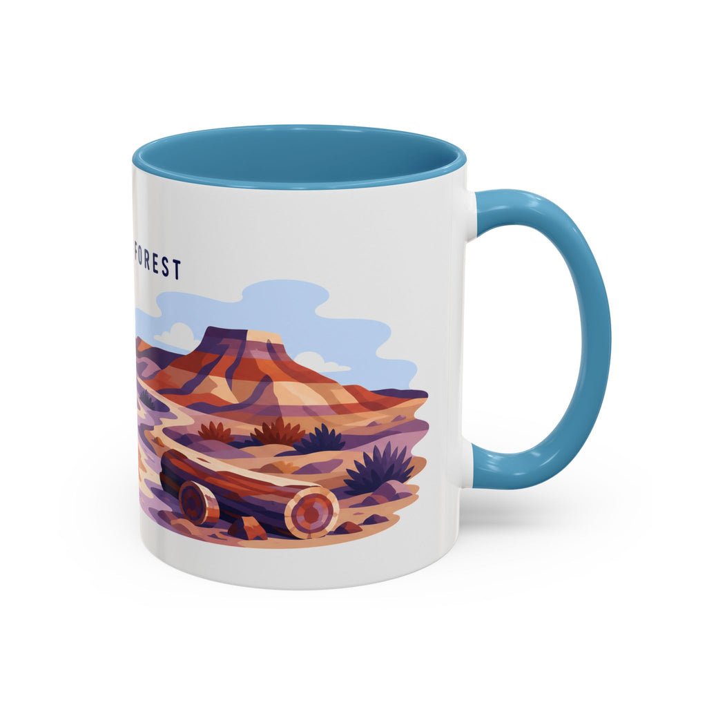 Petrified Forest National Park Coffee Mug | Solid Color Block Park Souvenir | 11oz 15oz Accent Mug