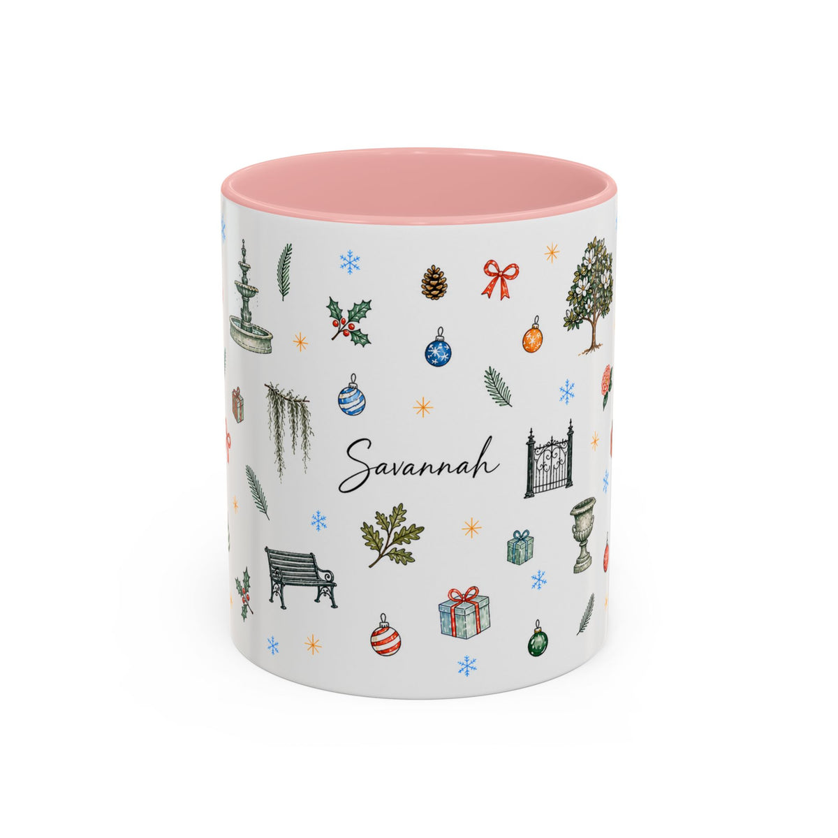 Savannah Christmas Mug | Watercolor City Souvenir, Travel Memories Cup