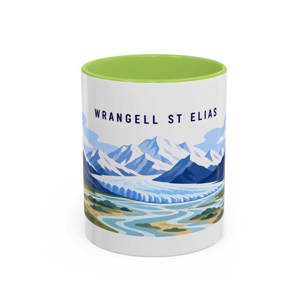 Wrangell-St. Elias National Park Coffee Mug | Solid Color Block Park Souvenir | 11oz 15oz Accent Mug