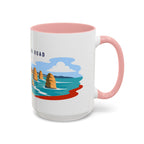 Great Ocean Road Coffee Mug | Travel Destination Souvenir Gift | Accent Color Ceramic 11oz 15oz