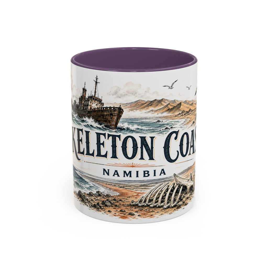 Skeleton Coast Mug, Namibia Travel Souvenir, Bucket List Gift, Accent Ceramic Coffee Mug 11oz 15oz