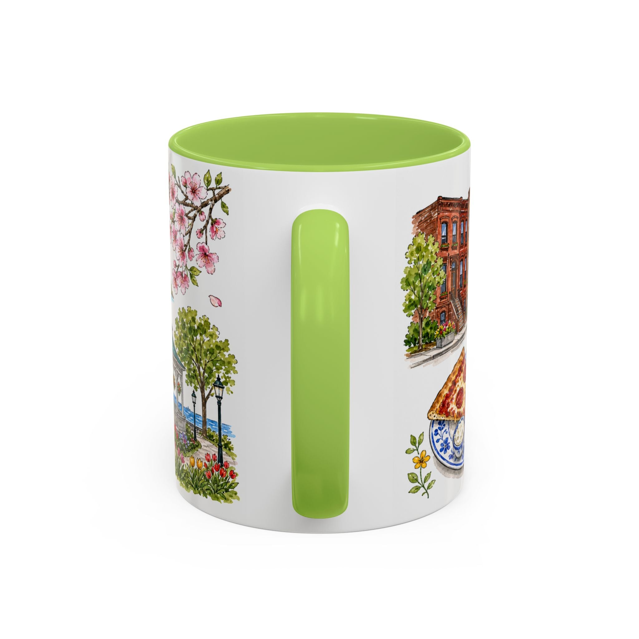 Jersey City Illustrated Travel Mug | City Souvenir Accent Coffee Mug | 11oz 15oz Ceramic Cup