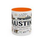 Austin Coffee Mug | Texas Souvenir City Gift | Accent Color Ceramic 11oz 15oz