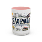 Sao Paulo Coffee Mug | Brazil Souvenir Travel Gift | Accent Color Ceramic 11oz 15oz