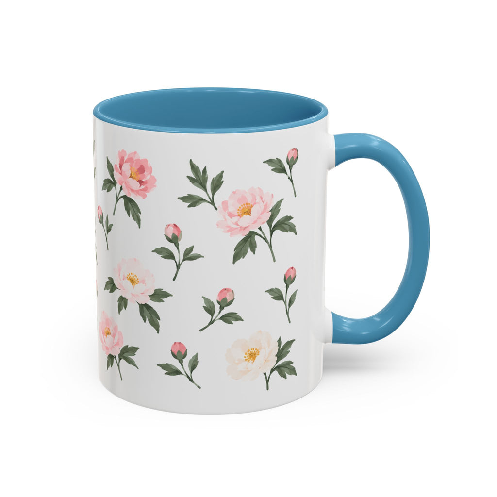 Indiana Peony Mug, State Flower Floral Coffee Cup, 11oz Botanical Gift