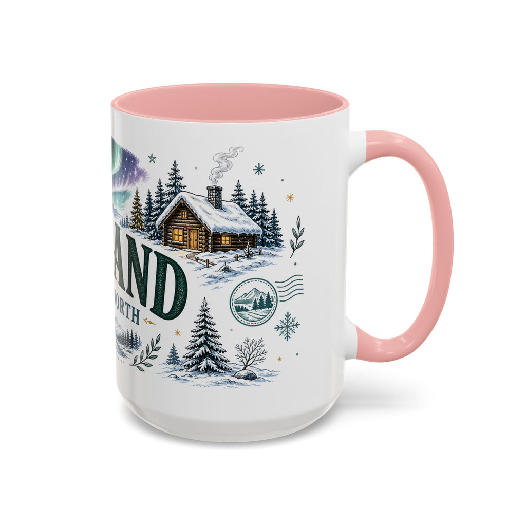 Lapland Coffee Mug | Travel Destination Souvenir Gift | Accent Color Ceramic 11oz 15oz
