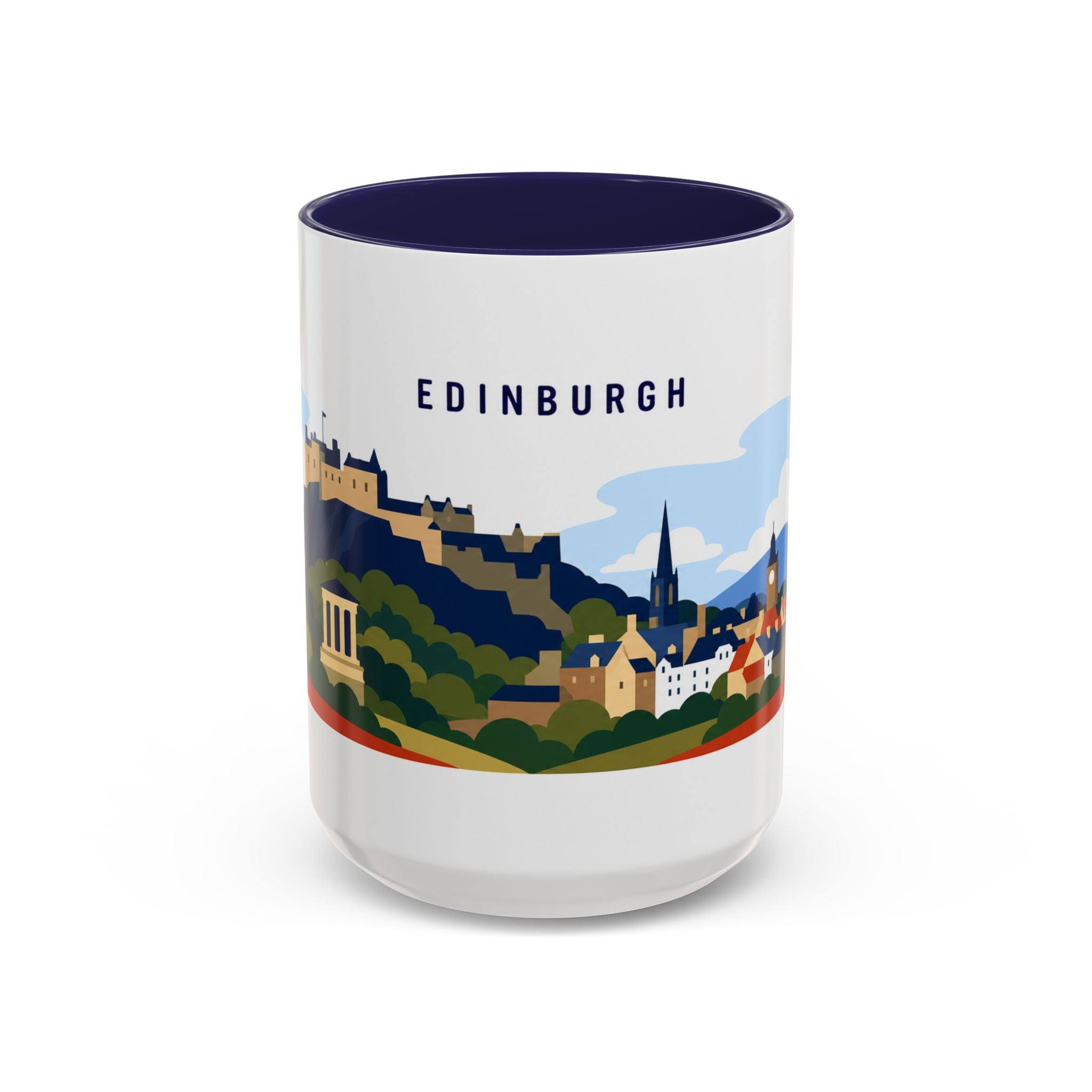 Edinburgh Coffee Mug | Travel Destination Souvenir Gift | Accent Color Ceramic 11oz 15oz