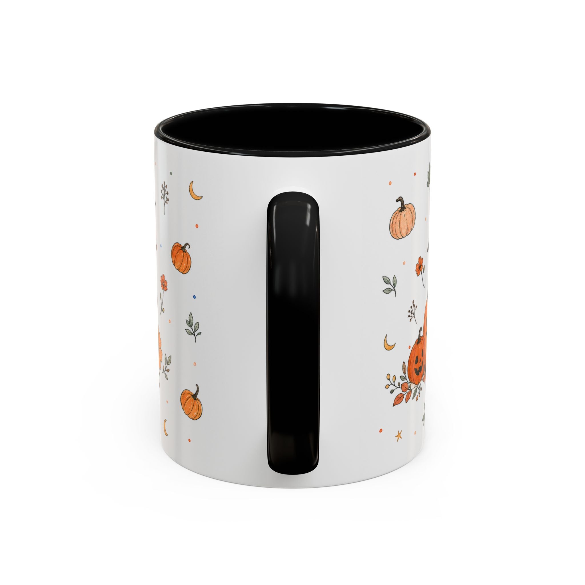 Friendly Ghost Halloween Mug | Pumpkin Flower Watercolor Gift | Accent Cup 11oz 15oz