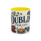 Dublin Coffee Mug | Ireland Travel Souvenir | Vintage Illustrated City Gift | 11 oz 15 oz Accent Mug