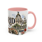 Madrid Coffee Mug | Spain Travel Souvenir | Vintage Illustrated City Gift | 11 oz 15 oz Accent Mug