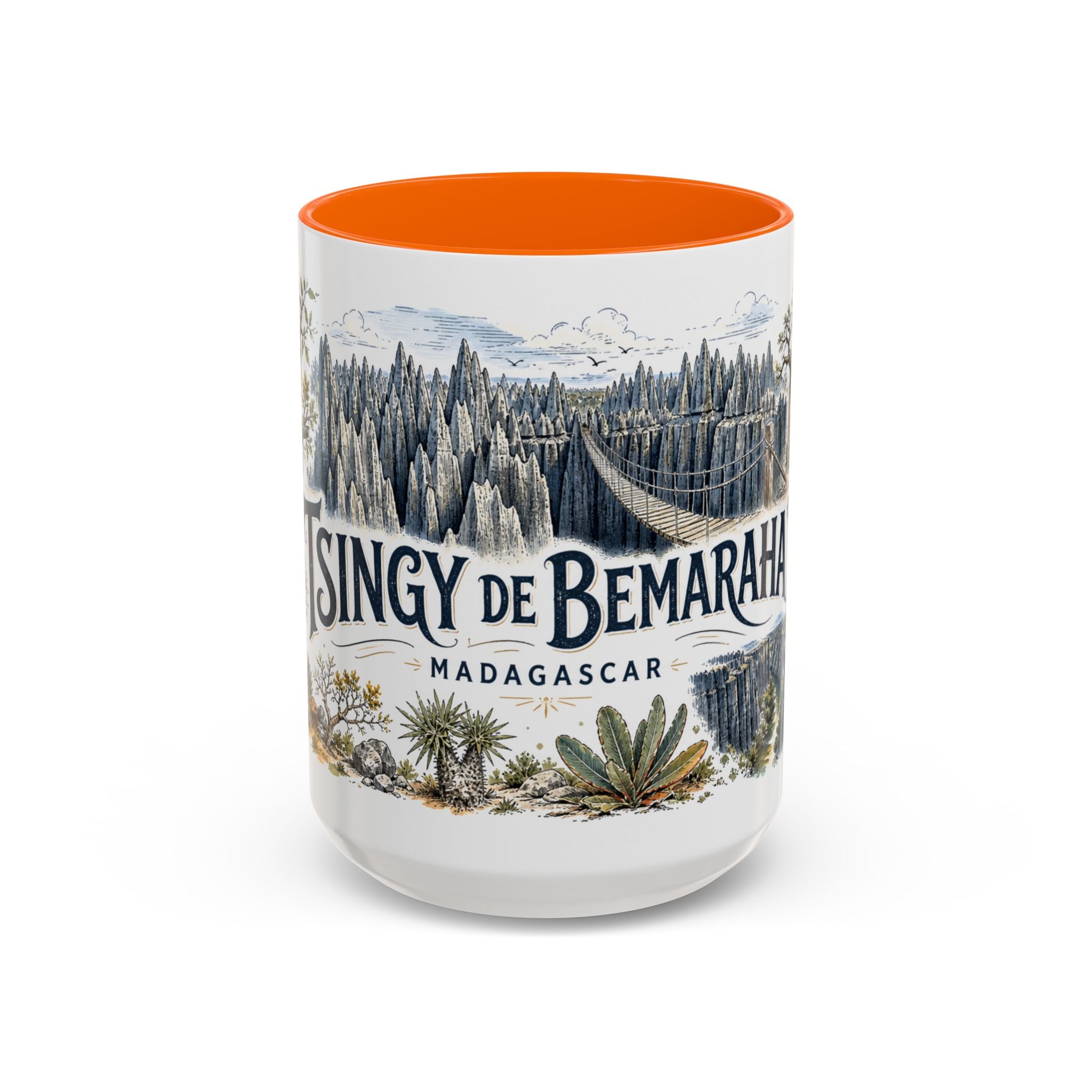Tsingy de Bemaraha Mug, Madagascar Travel Souvenir, Bucket List Gift, Accent Ceramic Coffee Mug 11oz 15oz