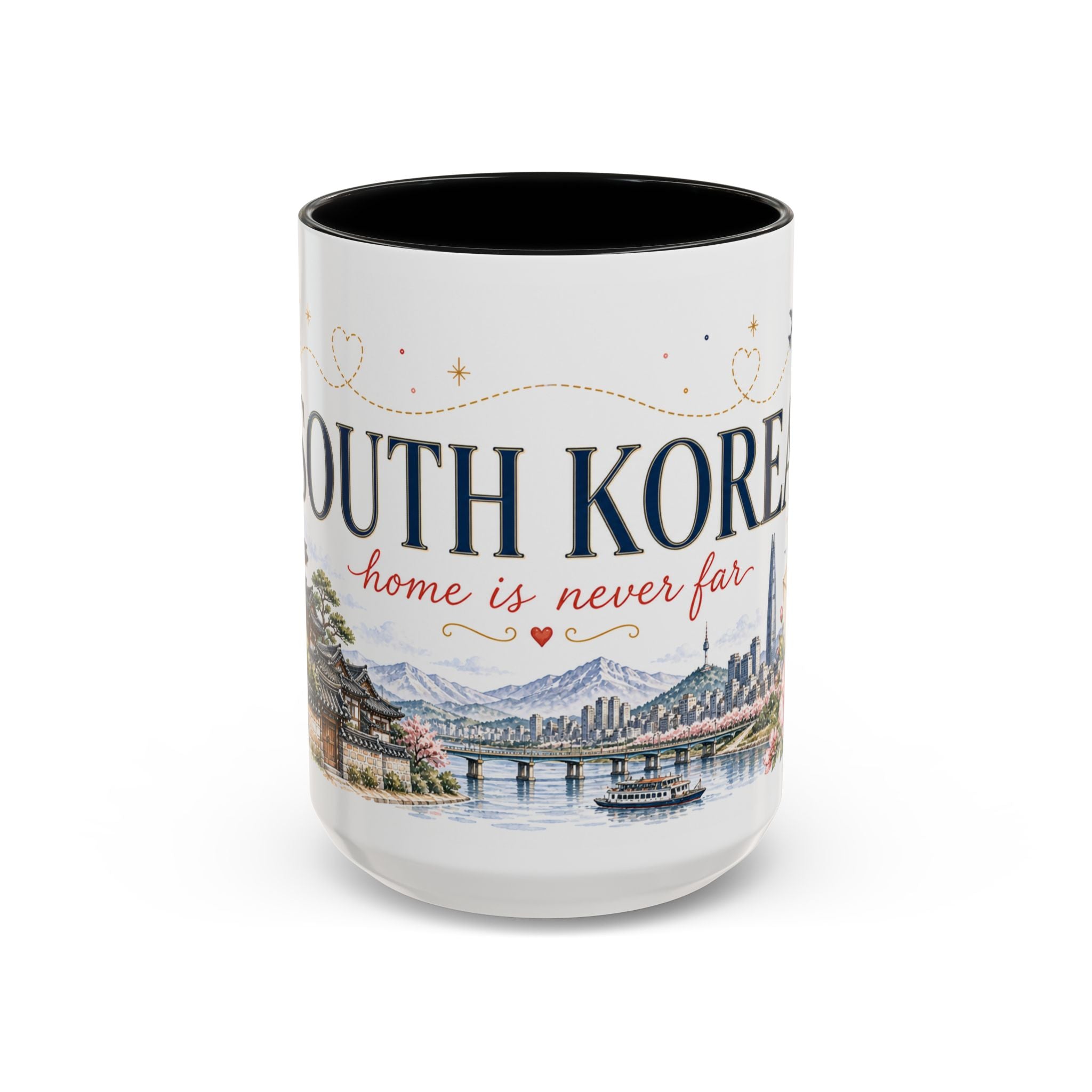 South Korea Home Country Mug | Moving Away Gift | Long Distance Friendship | 11 oz 15 oz Accent Mug