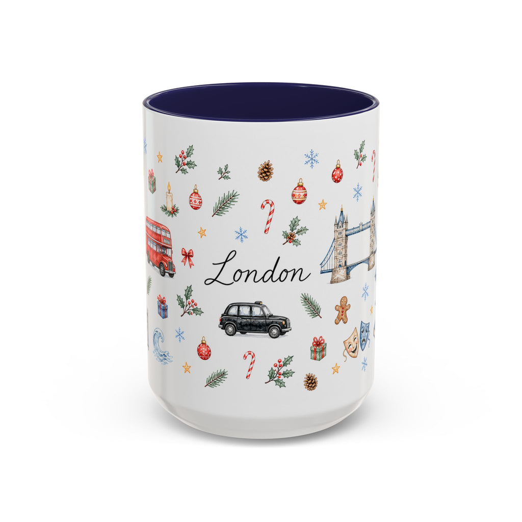 London Christmas Mug | Watercolor City Souvenir, Travel Memories, Ceramic Coffee Cup