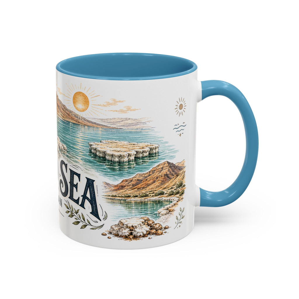 Dead Sea Mug, Jordan Travel Souvenir, Bucket List Gift, Accent Ceramic Coffee Mug 11oz 15oz