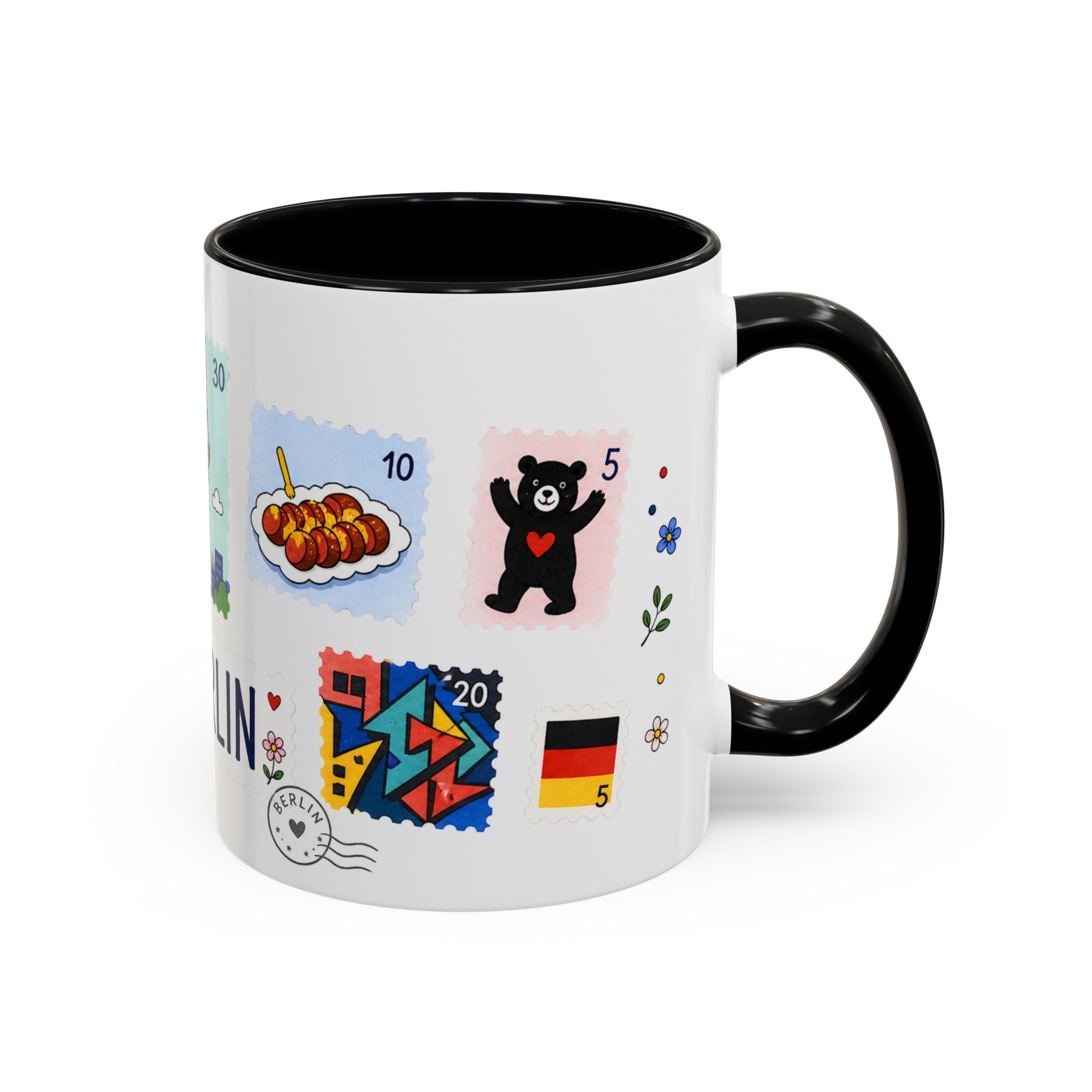 Berlin Coffee Mug | Postage Stamp Collage Mug | Travel Souvenir Accent Cup 11oz 15oz