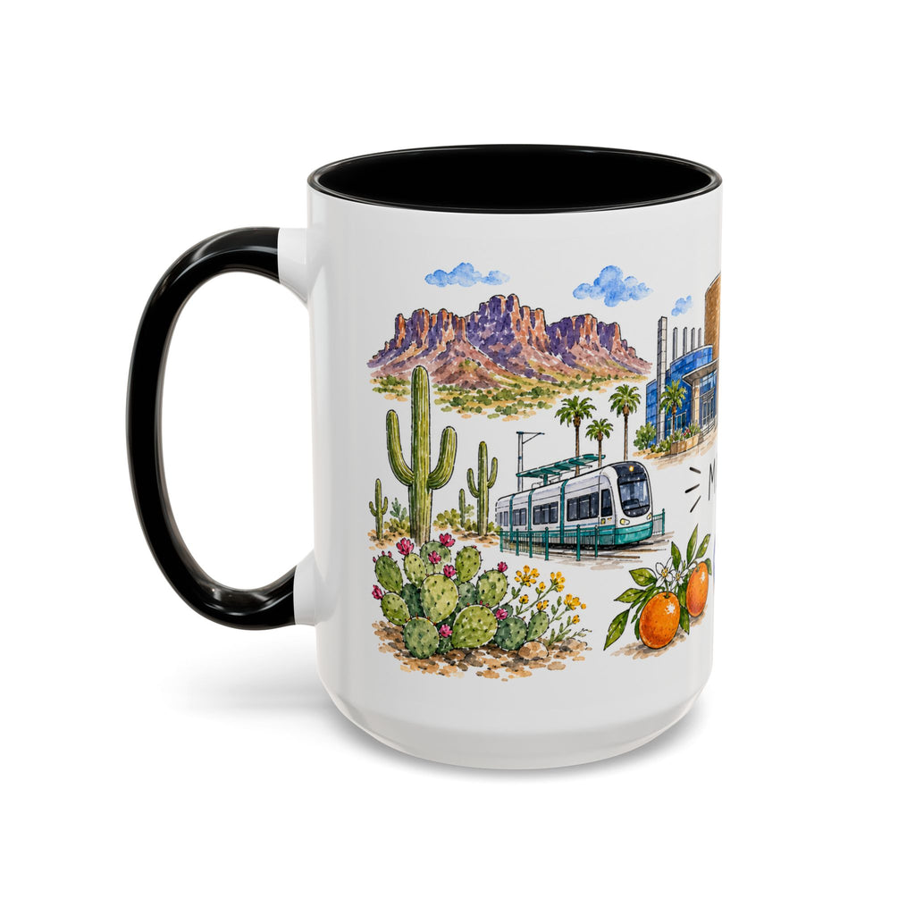 Mesa Illustrated Travel Mug | City Souvenir Accent Coffee Mug | 11oz 15oz Ceramic Cup