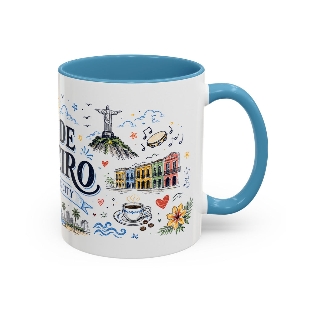 Rio de Janeiro Coffee Mug | Brazil Souvenir Travel Gift | Accent Color Ceramic 11oz 15oz