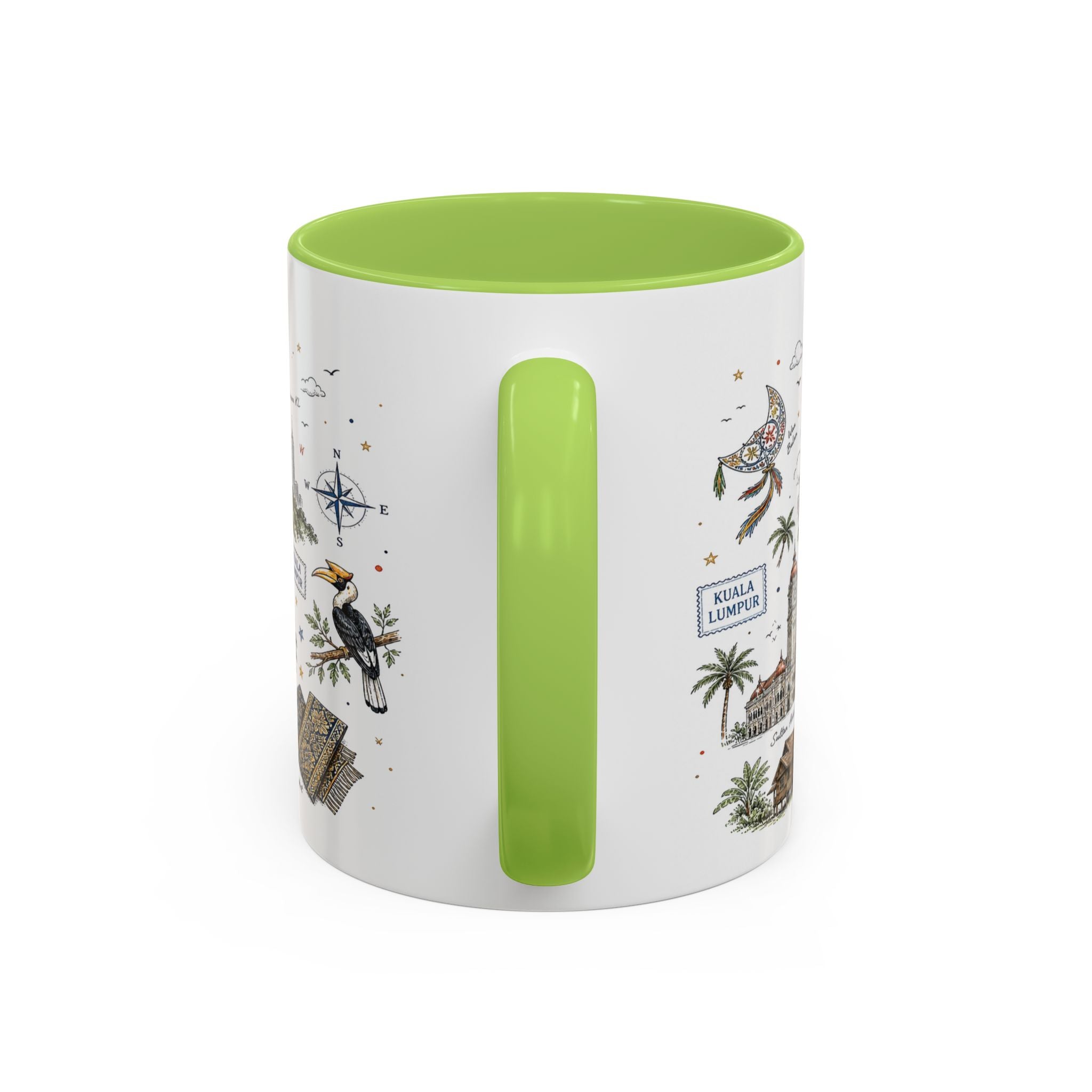 Kuala Lumpur Coffee Mug | Malaysia Souvenir Travel Gift | Accent Color Ceramic 11oz 15oz