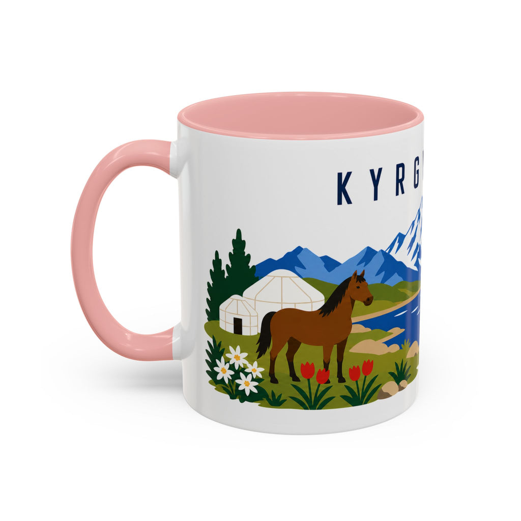 Kyrgyzstan Coffee Mug | Travel Souvenir Accent Mug | Country Gift Ceramic Cup 11oz 15oz