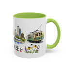 Milwaukee Illustrated Travel Mug | City Souvenir Accent Coffee Mug | 11oz 15oz Ceramic Cup
