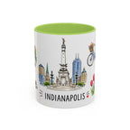 Indianapolis Illustrated Travel Mug | City Souvenir Accent Coffee Mug | 11oz 15oz Ceramic Cup