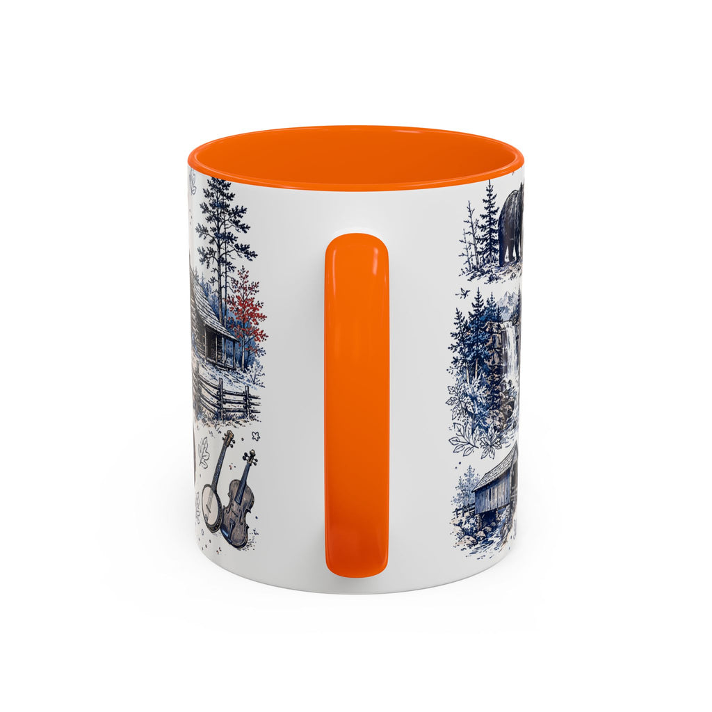 Great Smoky Mountains Coffee Mug | National Park Hiking Gift | Accent Color Ceramic 11oz 15oz