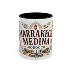 Marrakech Medina Coffee Mug | Travel Destination Souvenir Gift | Accent Color Ceramic 11oz 15oz