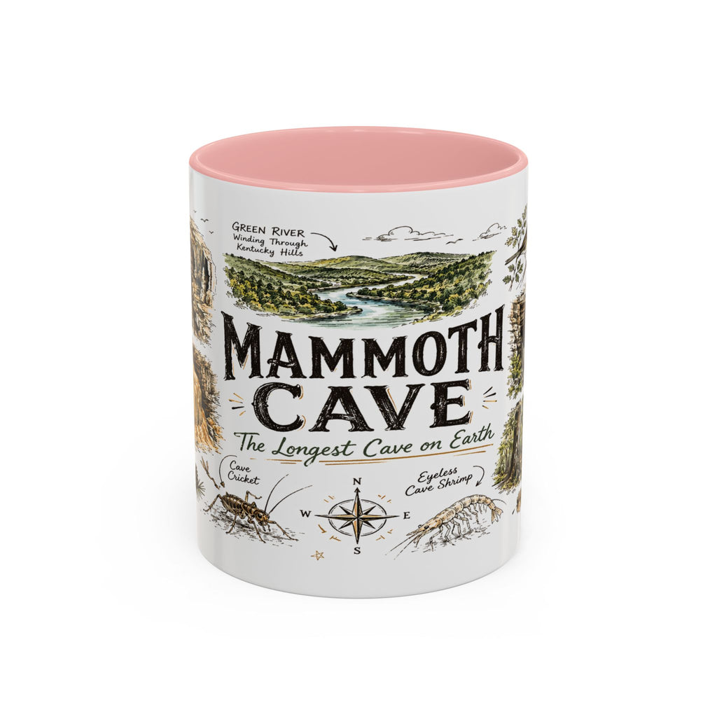 Mammoth Cave National Park Coffee Mug | Kentucky Cave Exploration Hiking Gift | Accent Color Ceramic 11oz 15oz