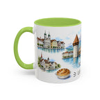 Lucerne Illustrated Travel Mug | City Souvenir Accent Coffee Mug | 11oz 15oz Ceramic Cup