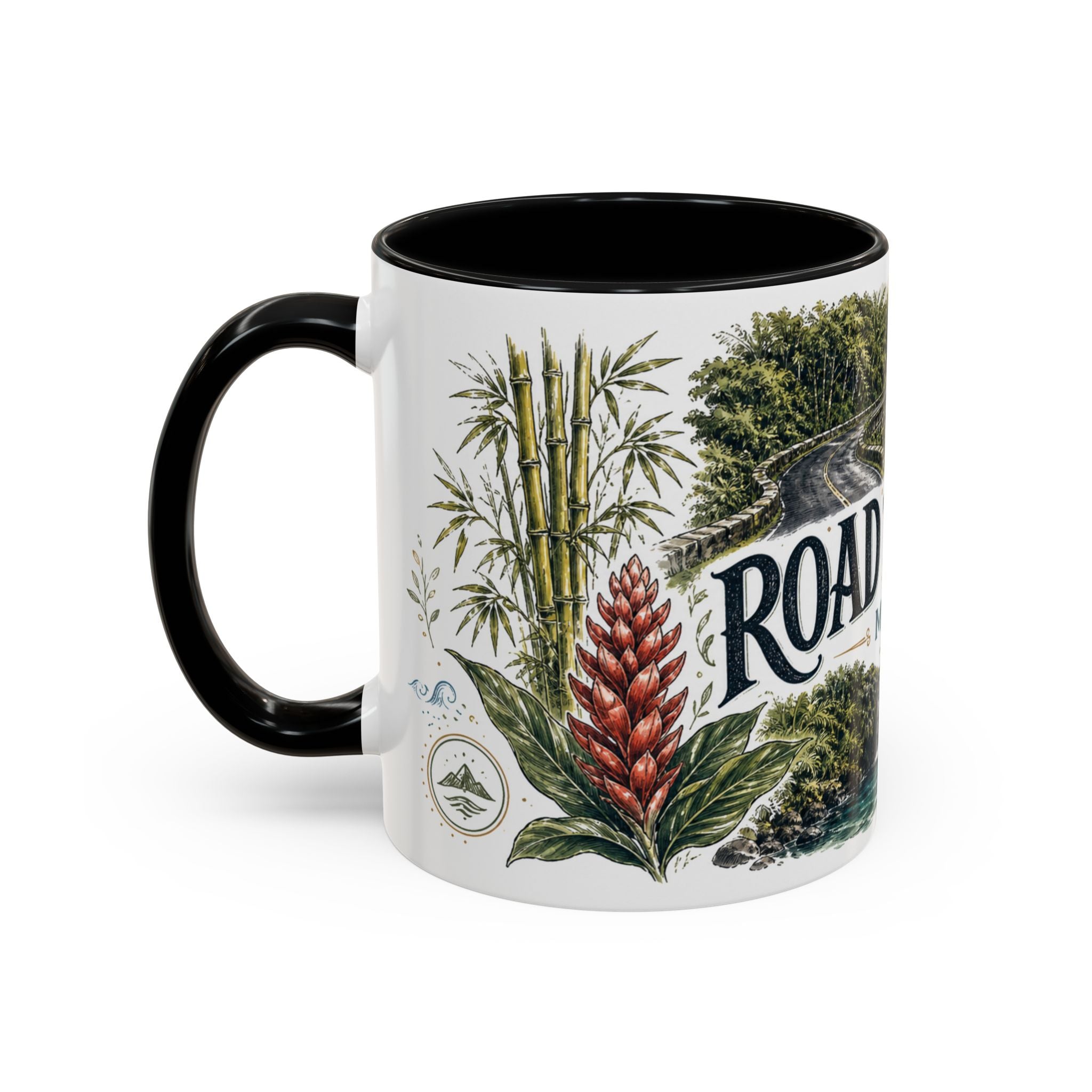 Road to Hana Mug, Maui Travel Souvenir, Bucket List Gift, Accent Ceramic Coffee Mug 11oz 15oz
