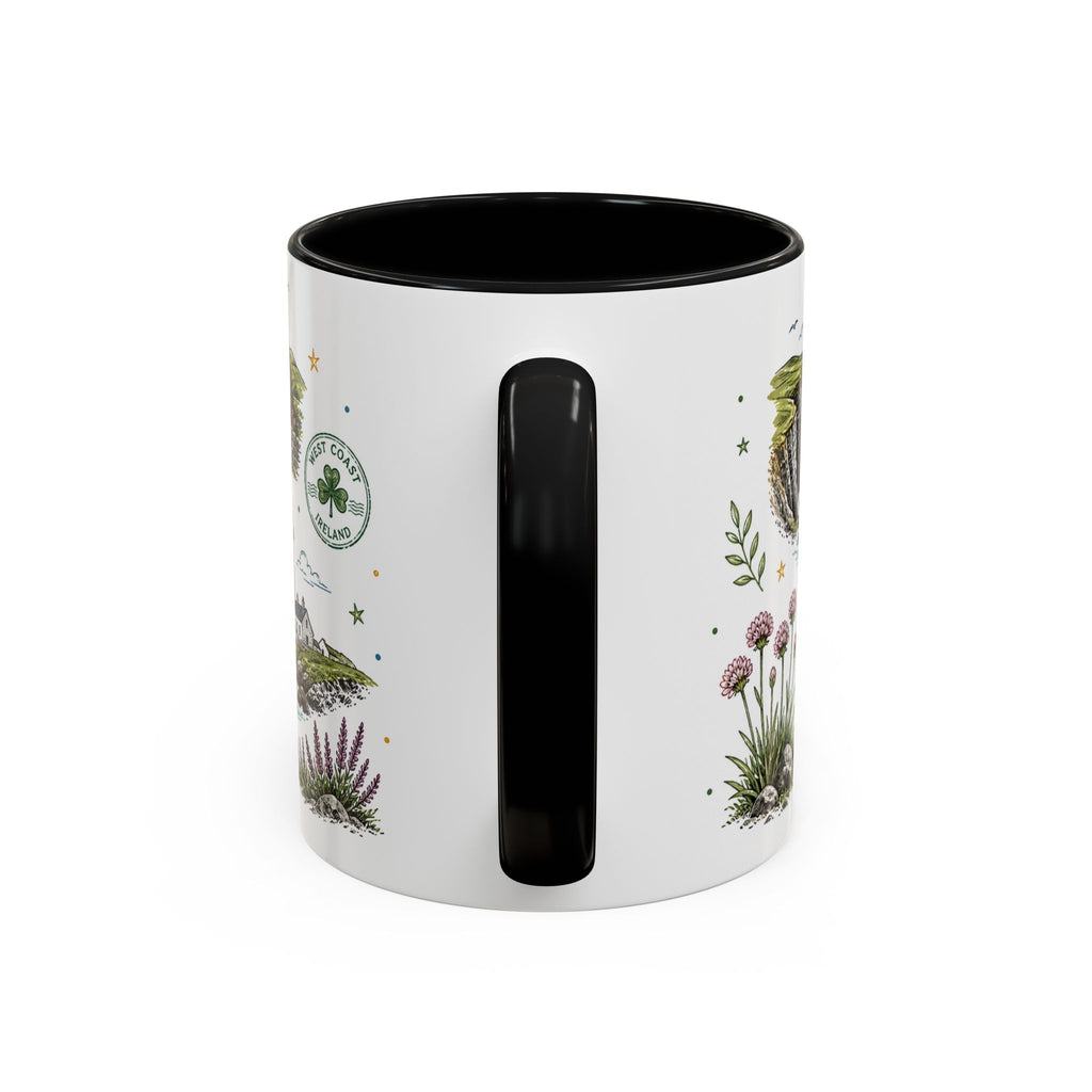 Irish West Coast Coffee Mug | Travel Destination Souvenir Gift | Accent Color Ceramic 11oz 15oz