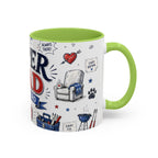 Super Dad My Hero Coffee Mug | Father's Day Gift for Dad | Accent Color Ceramic 11oz 15oz
