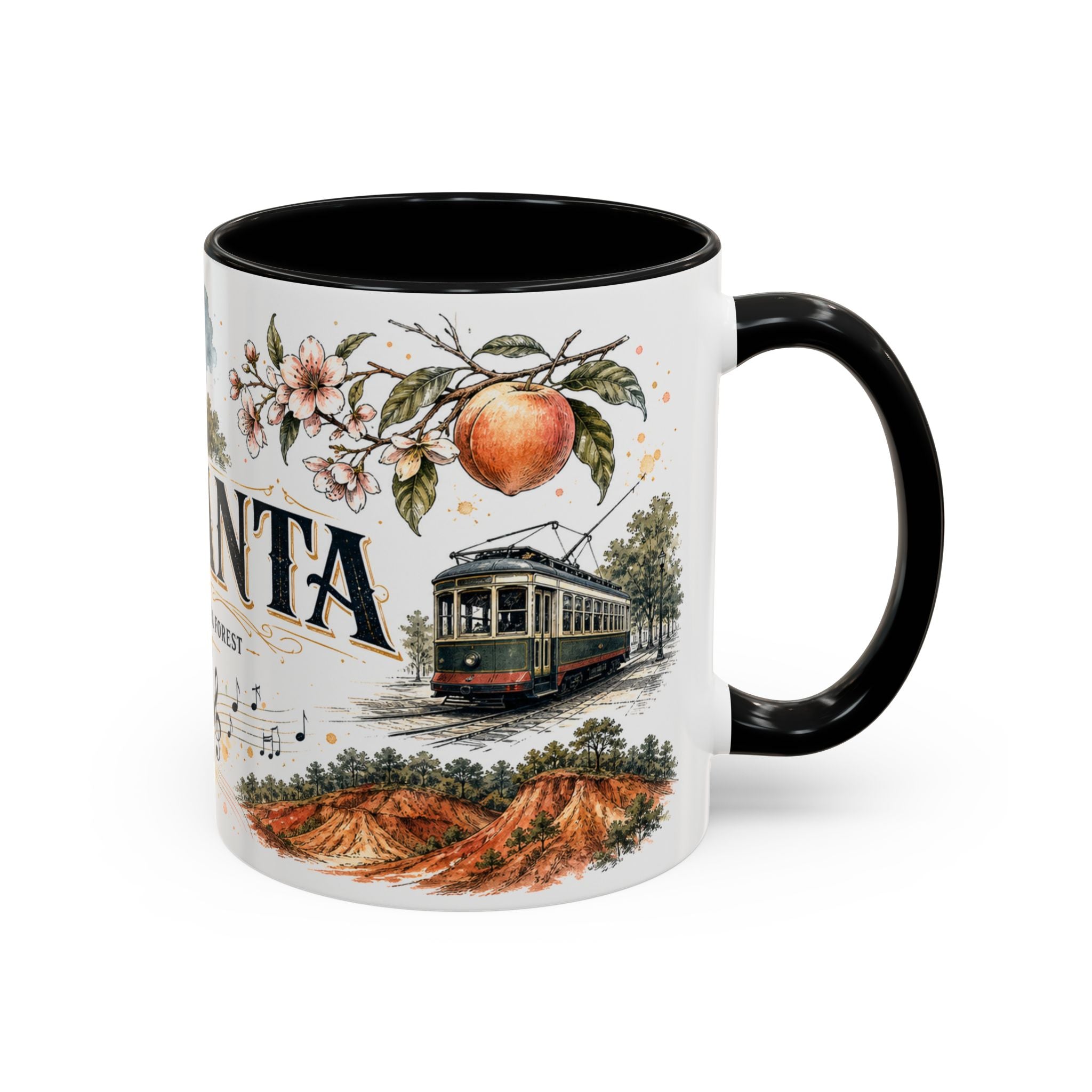 Atlanta Coffee Mug | United States Travel Souvenir | Vintage Illustrated City Gift | 11 oz 15 oz Accent Mug